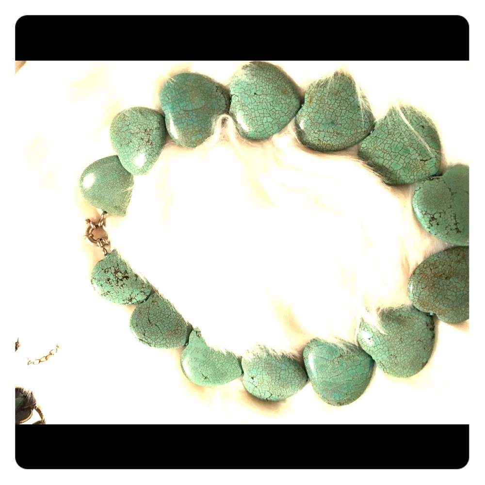Heart shaped stone necklace